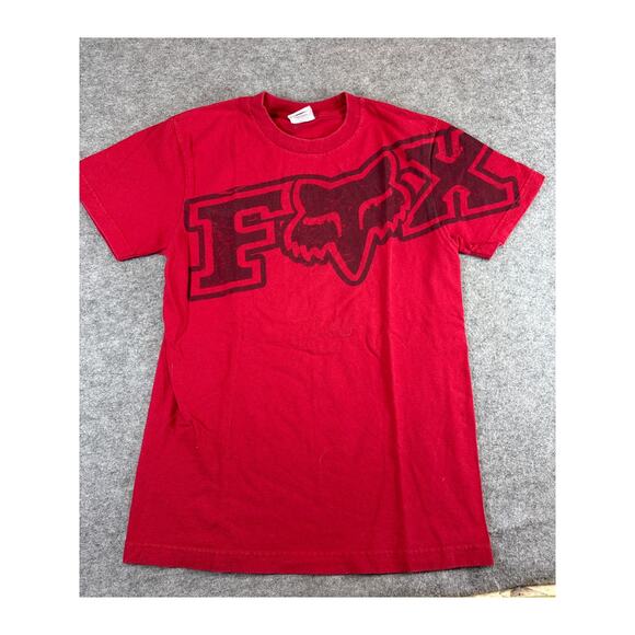 Fox Racing Shirt Mens Small Red Graphic Tee Motocross Biker Streetwear Grunge - Picture 1 of 5